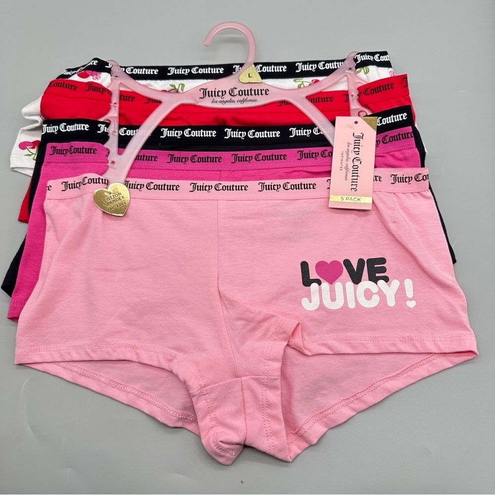 Juicy Couture Size L Women’s Logo 5 Packs Cute & Curve Underwear